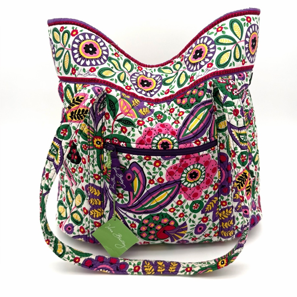 NWT New Vera Bradley Viva La Vera Tote Bag Shoulder Print Large Handbag Carry On